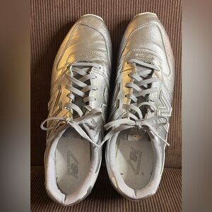 New Balance Metallic Silver Athletic Shoes